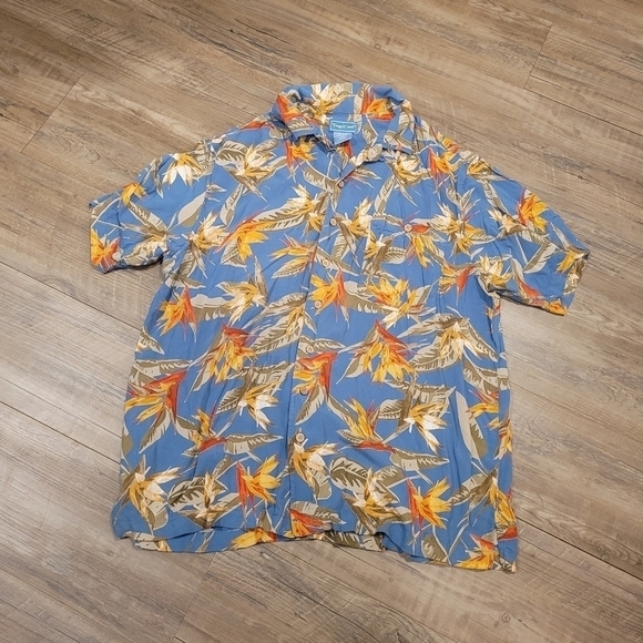 Tropicool Men's Rayon Tropical Hawaiian Button Up Short Sleeve Shirt Size XL - Picture 4 of 4